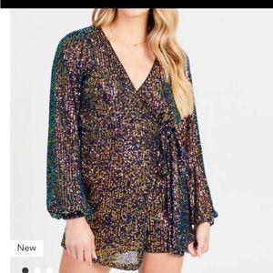 🍾Multi-colored  Sequin Romper! (Shorts) Altar’d State